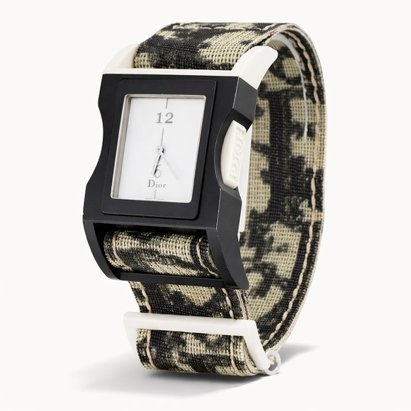 Vintage Christian Dior Trottatore Watch Fabric Strap Quartz D100-321 EUC - Picture 1 of 4
